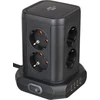 Kép 1/4 - Brennenstuhl 8 védőérintkezős aljzat torony 45°-os elrendezésben (4x USB, 2 méter kábellel, kétpólusú kapcsolóval)