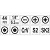 Kép 3/6 - Szerszámkészlet 44 részes YATO,  YT-39280