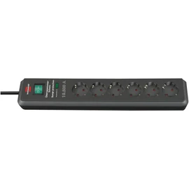 Brennenstuhl Secure-Tec 19.500A elosztó, túlfeszültség elleni védelemmel, 6 dugalj, antracit, 2m (1159540366)