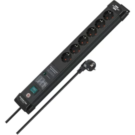 Brennenstuhl Premium-Line 60.000A elosztó túlfeszültség védelemmel 6 utas fekete 3m (1951160401)