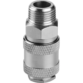Gyorscsatlakozó-hüvely, külső menettel, 1/2", nikkelezett réz, bliszteren; Extol Premium, 8865113