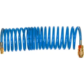 Légtömlő spirál kompresszorhoz; 8m, 15 Bar, belső átmérő: 8mm, PU, 1/4" gyorscsatlakozóval; Extol, 8865135