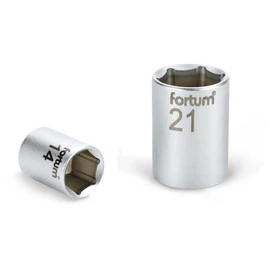 Dugófej - 1/2&quot;, 10 mm - 32 mm, 61CrV5, mattkróm,  38mm hosszú, FORTUM, TÖBB MÉRETBEN