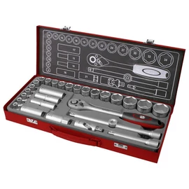 FORTUM Klt - Dugókulcs készlet kézi 1/2&quot;, 29 részes, 61CrV5. mattkróm, 4700001