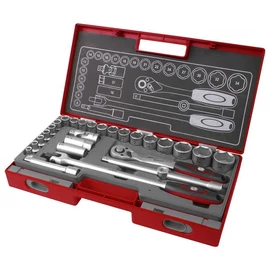 FORTUM Klt - Dugókulcs készlet kézi 1/2&quot;, 27db, 61CrV5 mattkróm, 4700014