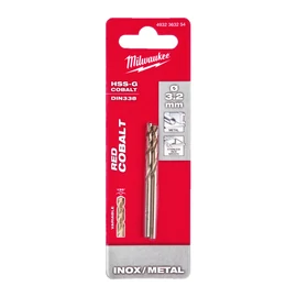 MILWAUKEE RED COBALT - HSS-G CO fémfúró (DIN338) -   3,2 mm - HSSGC 3.2 X 65 - 2 PCS