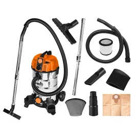 NEO TOOLS - Száraz/vizes ipari porszívó, 1600W/18KPa, 35l-es inox tartály, gépcsatlakozó aljzat, komplett