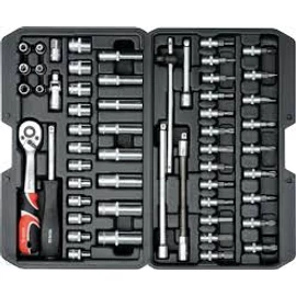 Dugókulcs készlet 1/4&quot;, 56 részes, 4-13 mm CrV, YATO, YT-14501