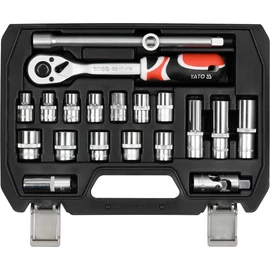 Dugókulcs készlet 1/2&quot;, 20 részes, 10-24, CrV, YATO, TYT-38691