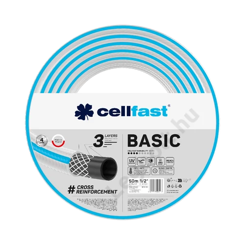 CELLFAST Locsolótömlő 3 rétegű BASIC 1/2&quot; 50 m