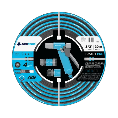 CELLFAST Locsolótömlő 4 rétegű SMART PRO ATS SET 1/2&quot; 20 m