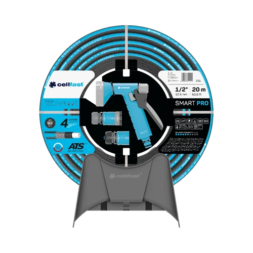 CELLFAST Locsolótömlő 4 rétegű SMART PRO SET 1/2" 20 m + fali tartó CELLFAST Locsolótömlő 4 rétegű SMART PRO SET 1/2" 20 m + fali tartó