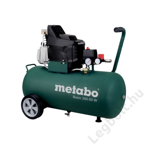METABO Basic 250-50W  olajkenéses kompresszor - 1,5 kW, direkthajtás, 50 literes tartály, 1 fázis