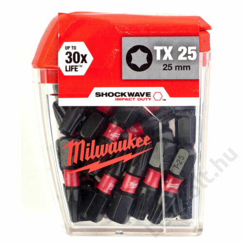 MILWAUKEE Shockwave Impact Duty csavarozó bit - TX25, 25mm, 25db
