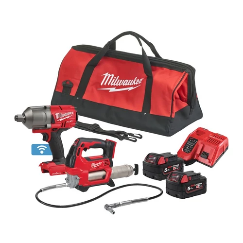 Milwaukee M12  Erőcsomag - 3/4&quot; Ütvecsavarozó + zsírzópisztoly - M18 ONEPP2Q-502X