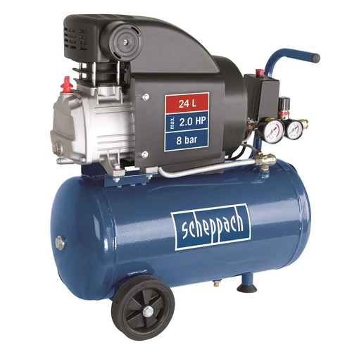 Scheppach HC 25  olajkenéses kompresszor - 1,5 kW, direkthajtás, 24 literes tartály, 1 fázis
