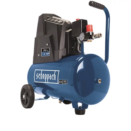 Scheppach HC 30 OX olajmentes kompresszor - 1,1 kW, direkthajtás, 24 literes tartály, 1 fázis