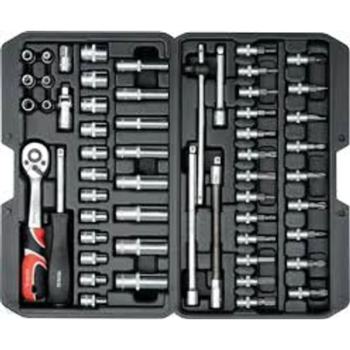 Dugókulcs készlet 1/4", 56 részes, 4-13 mm CrV, YATO, YT-14501 Dugókulcs készlet 1/4", 56 részes, 4-13 mm CrV, YATO, YT-14501