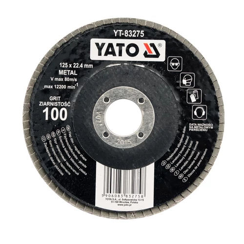 Lamellás csiszoló 125mm átmérő, P60, YT-83273