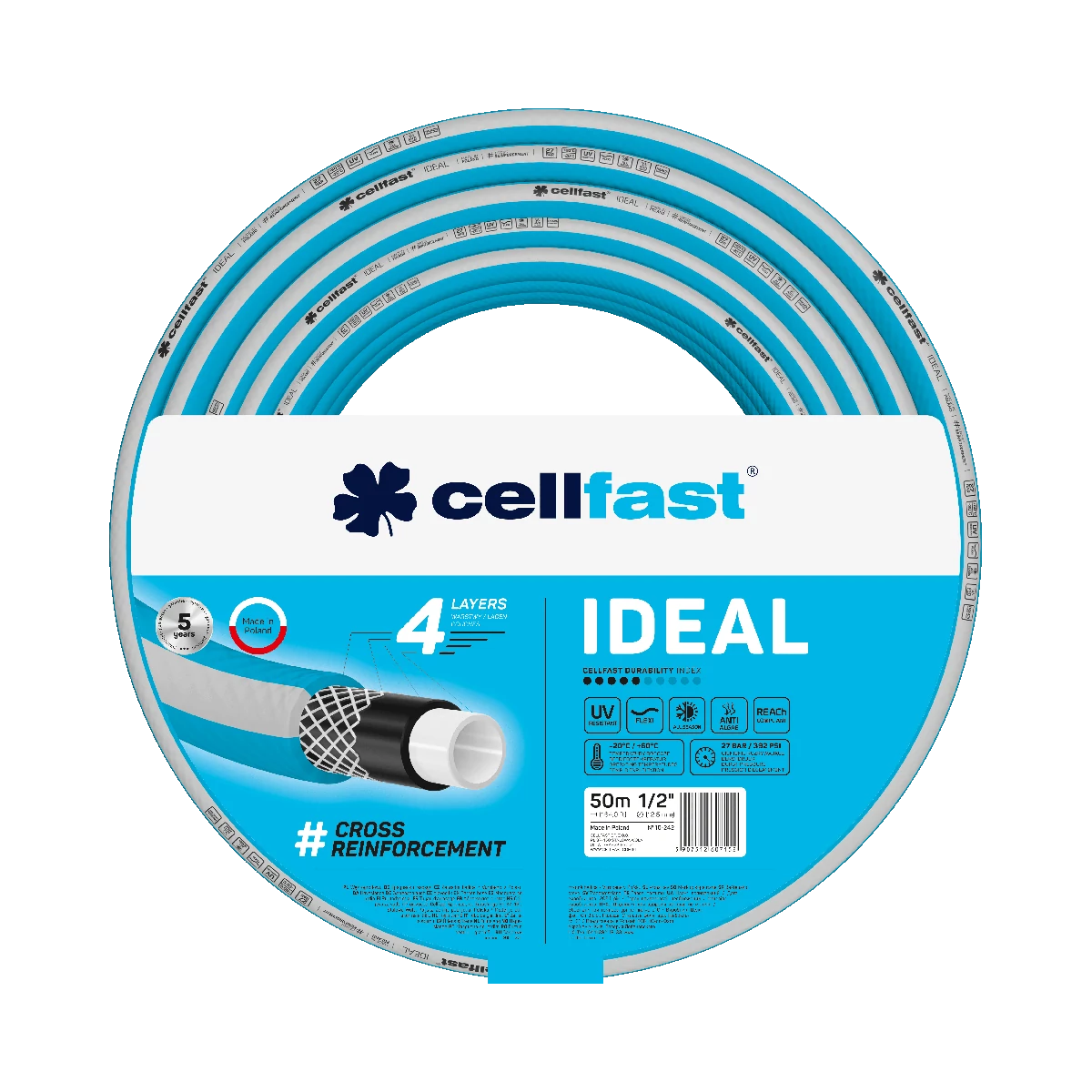 CELLFAST Locsolótömlő 4 rétegű IDEAL 1/2