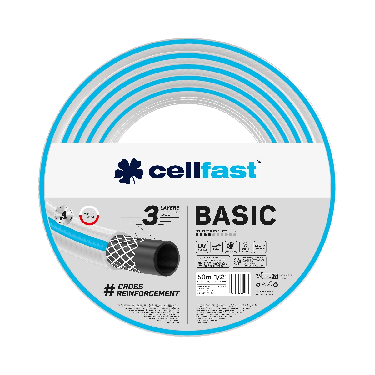 CELLFAST Locsolótömlő 3 rétegű BASIC 1/2
