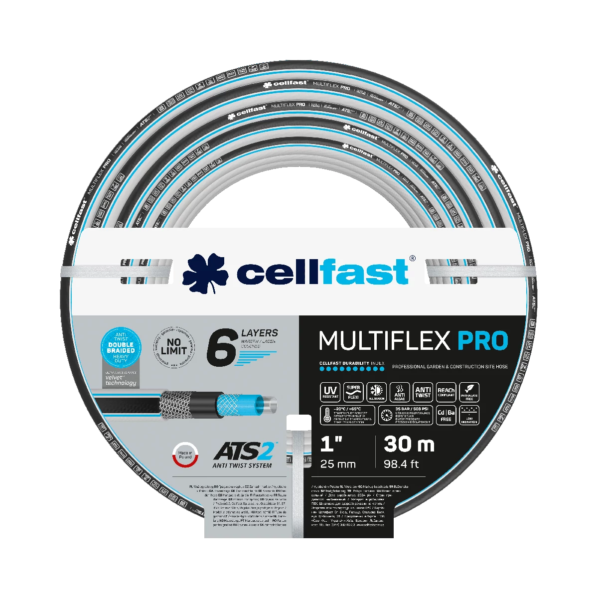 CELLFAST Locsolótömlő 6 rétegű MULTIFLEX ATSV 1