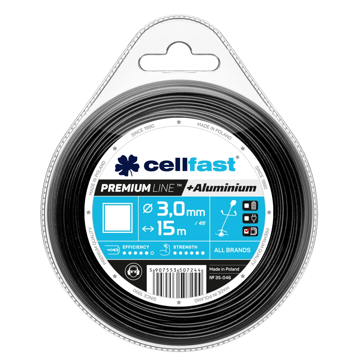 CELLFAST Damil szögletes PREMIUM 3,0 mm x 15 m