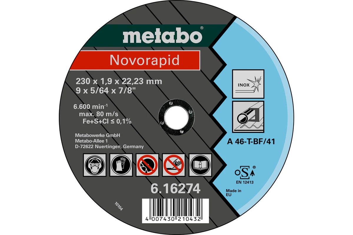 METABO - Novorapid 230x1,9x22,2mm Inox Vágótárcsa - 616274000