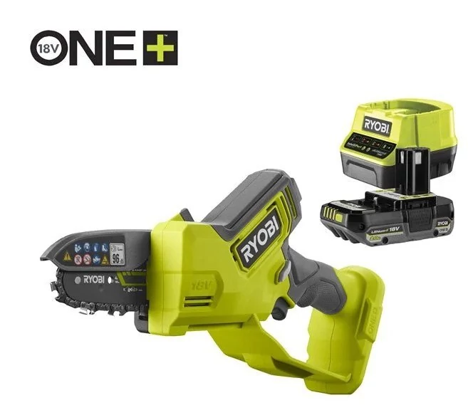 RYOBI RY18PSX10A-120 - 18 V akkumulátoros szénkefe nélküli 10 cm-es ágvágó