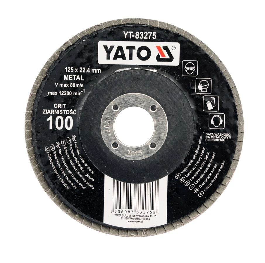 Lamellás csiszoló 125mm átmérő, P60, YT-83273